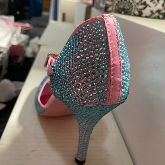 Brand new Ellie light blue rhinestone heels - Picture 2 of 4